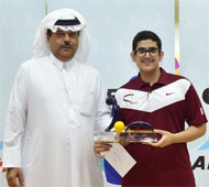 Champion receiving trophy